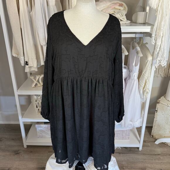 Maurices Plus sz. 3X black dress textured lace. elasticized career, funeral 3773 - Picture 1 of 8